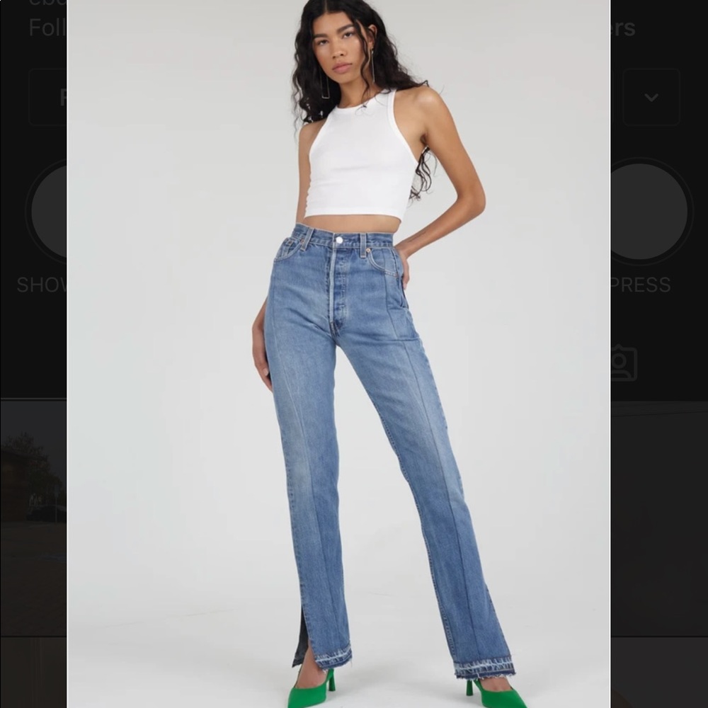 Eb denim unraveled jean light wash